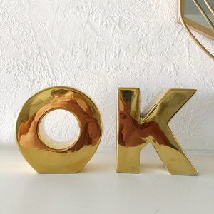 Gold Ceramic "OK" Vases, Oh Joy! from Target